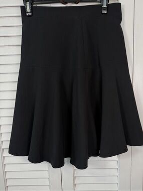 Max Mara Studio Black Triacetate Crepe Flared A-Line Skirt Size 8 (IT 42)